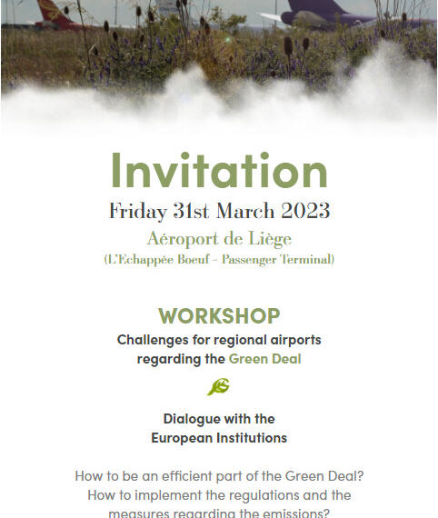 31 mars à l’aéroport de Liège –  Colloque sur les défis des aéroports régionaux dans le contexte du Green Deal