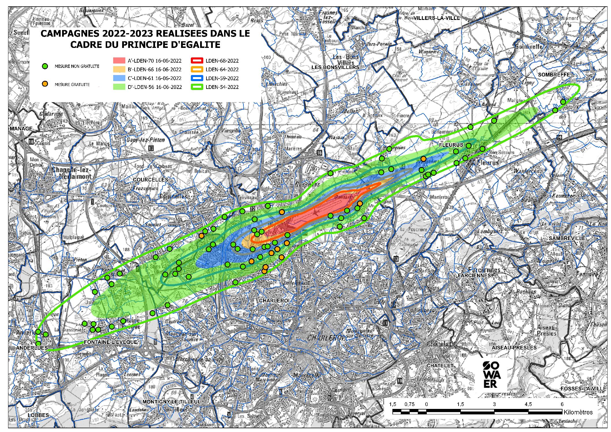 Les résultats des campagnes de mesures sonores autour des aéroports de Charleroi et de Liège sont connus