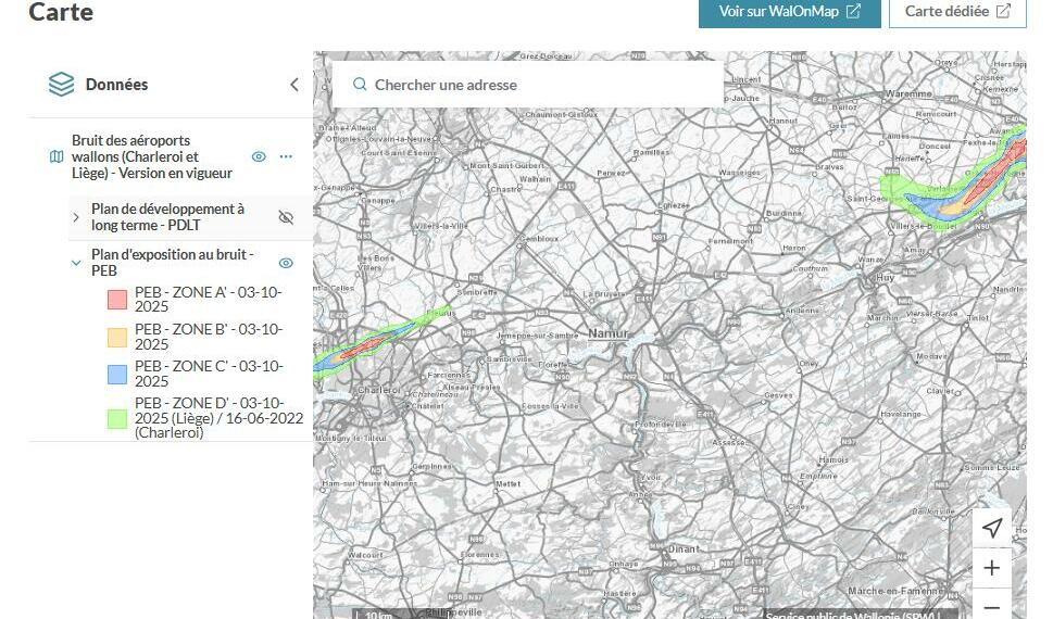 Les cartes de bruit visibles sur le géoportail de la Wallonie !